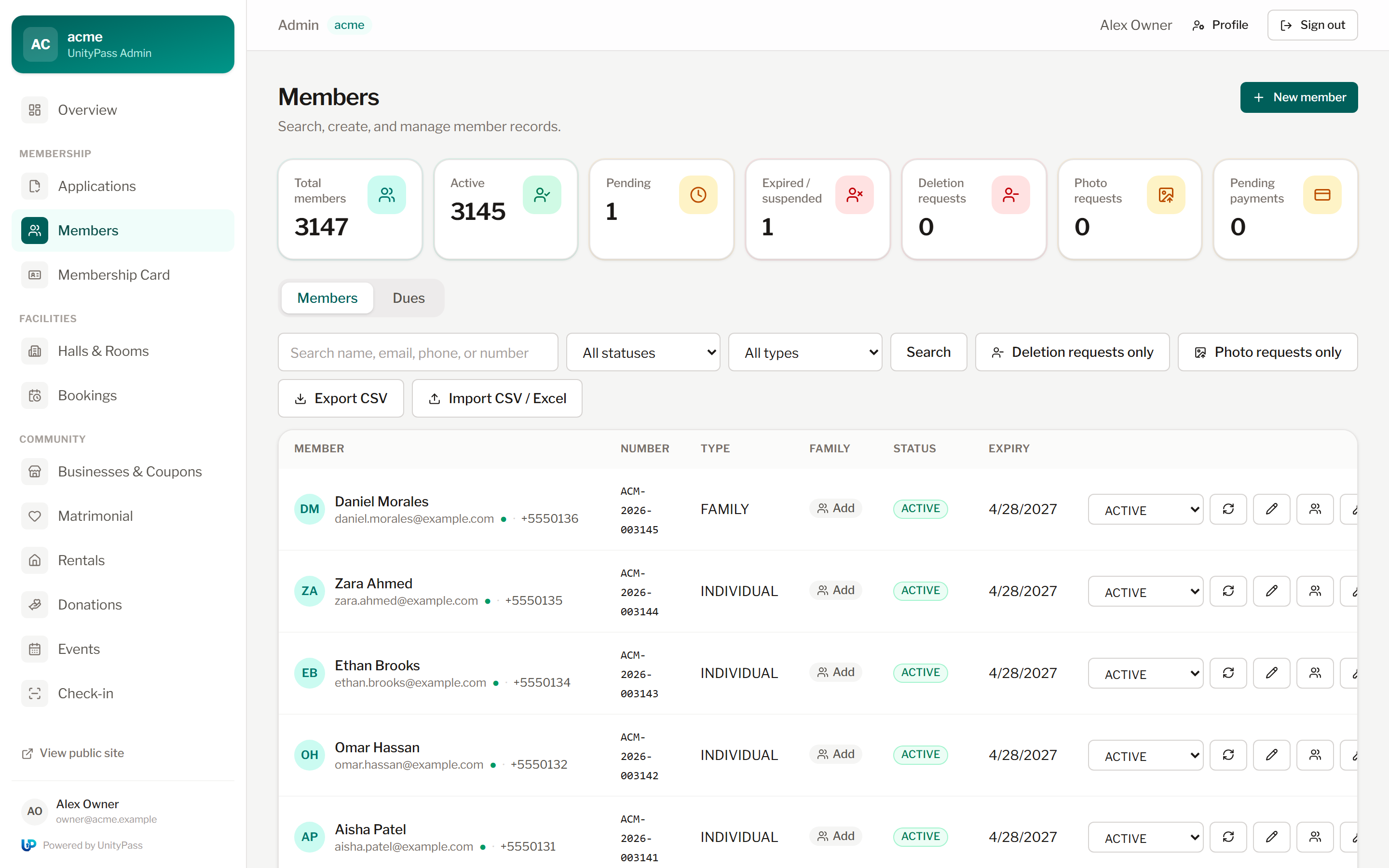 Members screenshot
